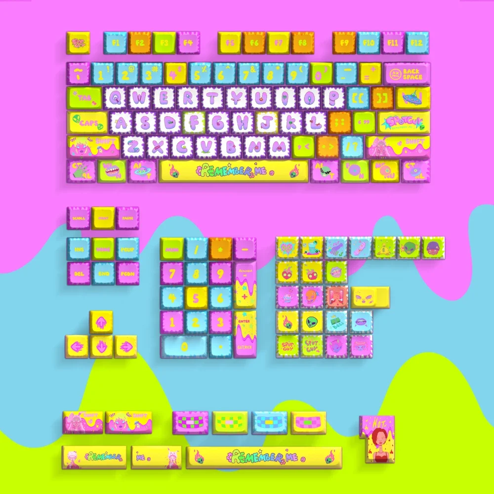 ECHOME ƼƮ Űĸ Ʈ,  귣 PBT Ŀ Ѹ Ű ĸ, ü  Űĸ,  Ű ׼