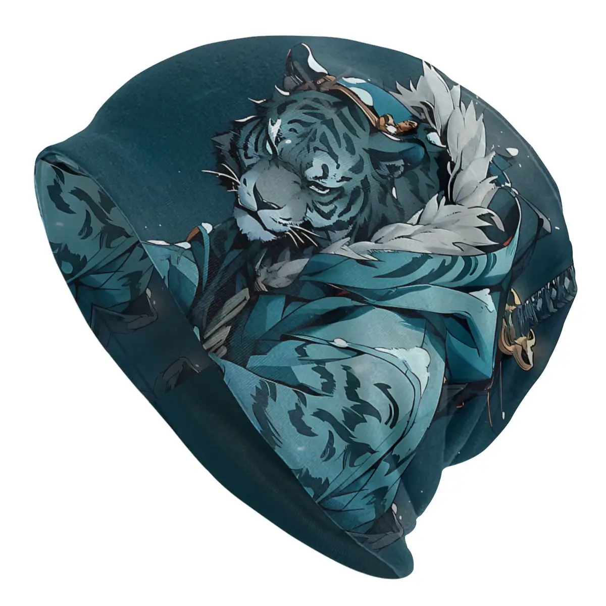 

Модные шапки-бини с тигром, шапочки в виде японских животных, воинов, стражей, искусственных животных, Мягкие Шапки