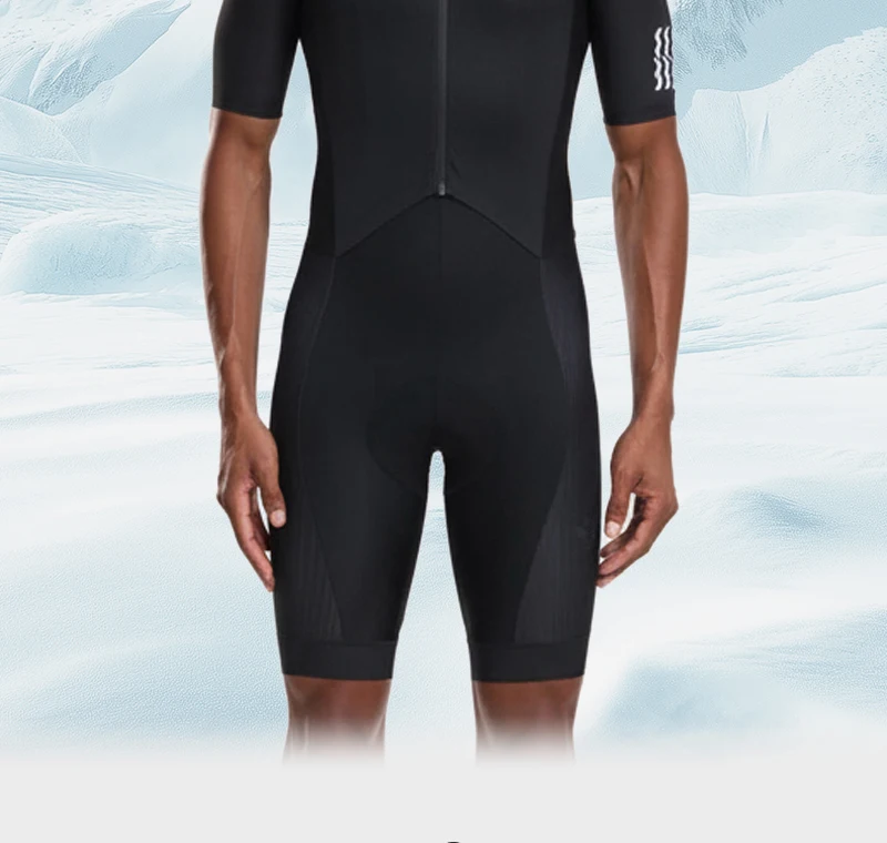 YKYWBIKE Einteiliger Radsport-Skinsuit mit italienischer Interface-Polsterung, aerodynamisches Profi-Elite-Rennrad-Set, Fahrradbekleidung, Shorts – Detail 6