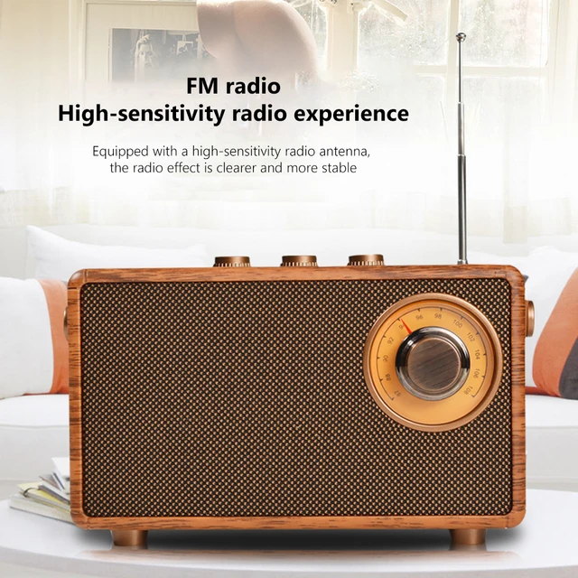 Retro Portable Radio Wireless Bluetooth-compatiable HIFI Speaker Stereo  AM/FM Radio Receiver Player USB TF AUX MP3 Classic Style