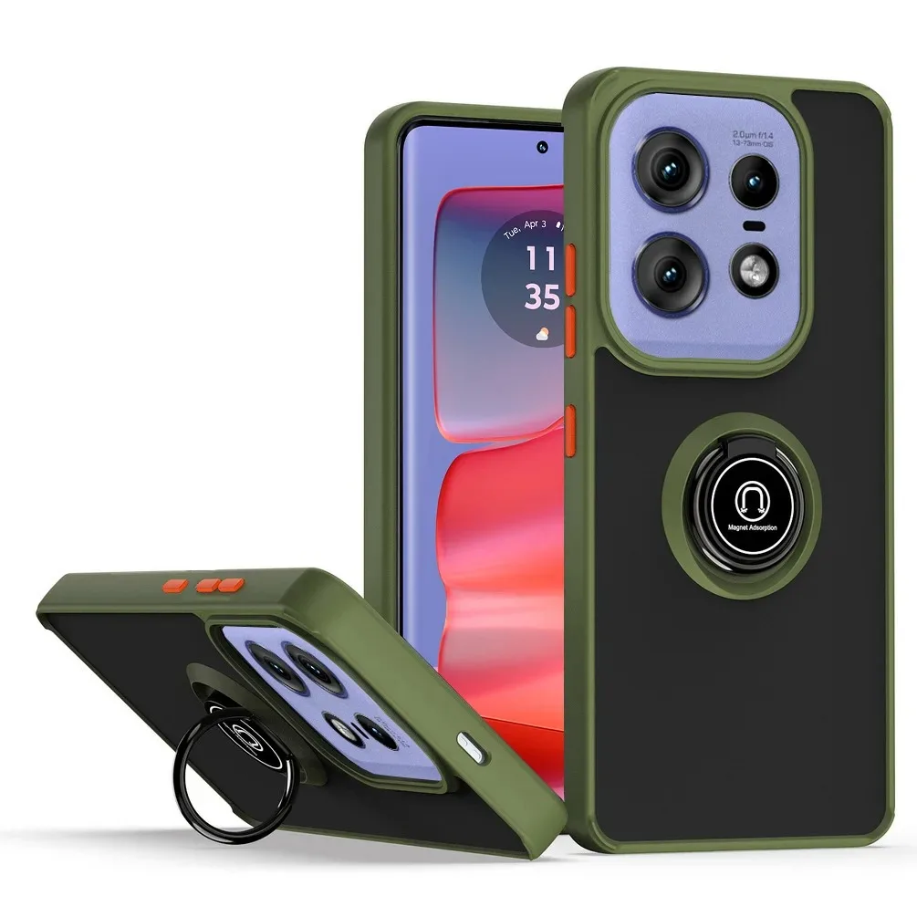 Durable Armor Matte Case with Magnetic Ring Holder Stand – Shockproof Protection