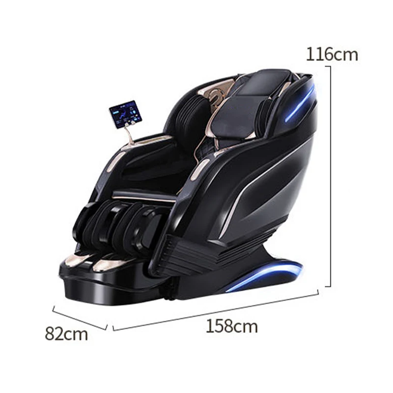 Luxury Full Body Massage Chair with ABS Shell, AI Voice Control, SL Track, Thai Stretch, Bluetooth, LED Lights & Leg Stretch