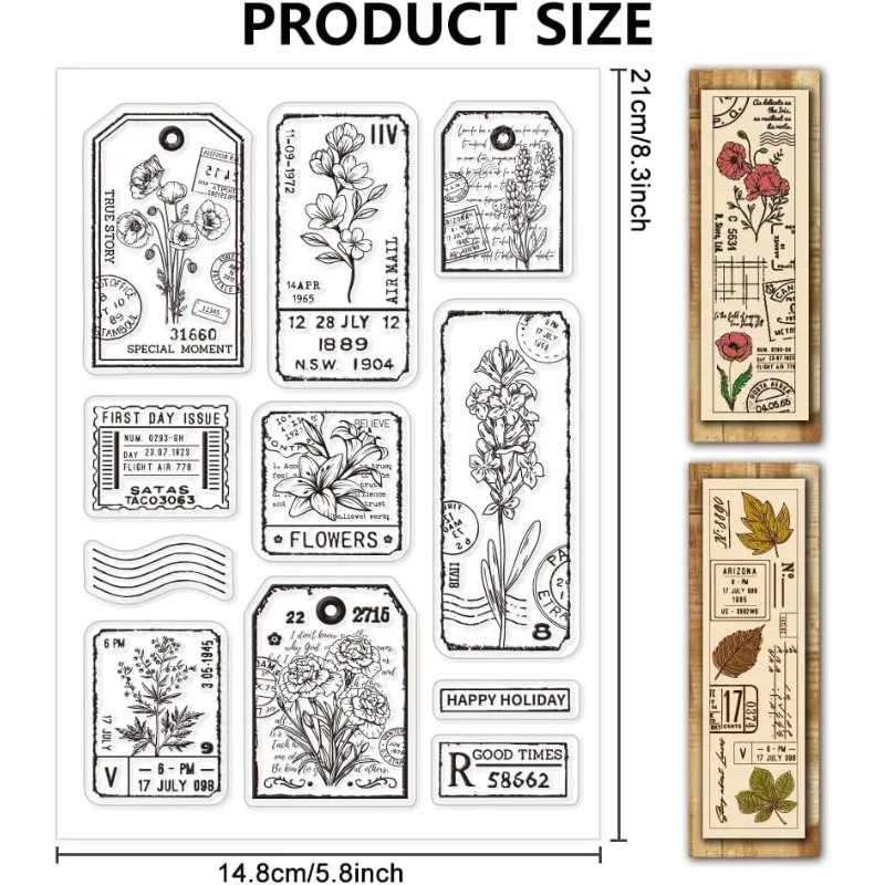 1pc Silicone Clear Stamps Vintage Bookmarks Plastic Stamp for DIY Scrapbooking Photo Album Decorative Cards Making Stamps clear stamps clear rubber stamps