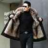 Parker Men's Imitation Fur Liner Winter Warm New Fur One-piece Coat Imitation Mink Fleece Mid-length Fur Coat 5