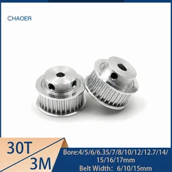 HTD3M 30 Teeth Timing Pulley Bore 4/5/6/6.35/7/8/10/12/12.7/14/15/16/17mm For Belt Width 6/10/15mm 3M 30Teeth Synchronous Wheel