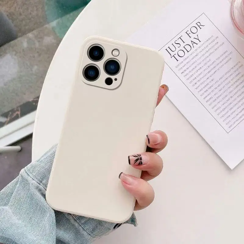 Pure Color Liquid Silicone Shockproof Case - Premium Protective Shell