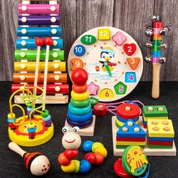 Baby Educational Toys Wooden Digital Clock Montessori Early Learning Baby Birthday Christmas New Year Gift Toys for Children