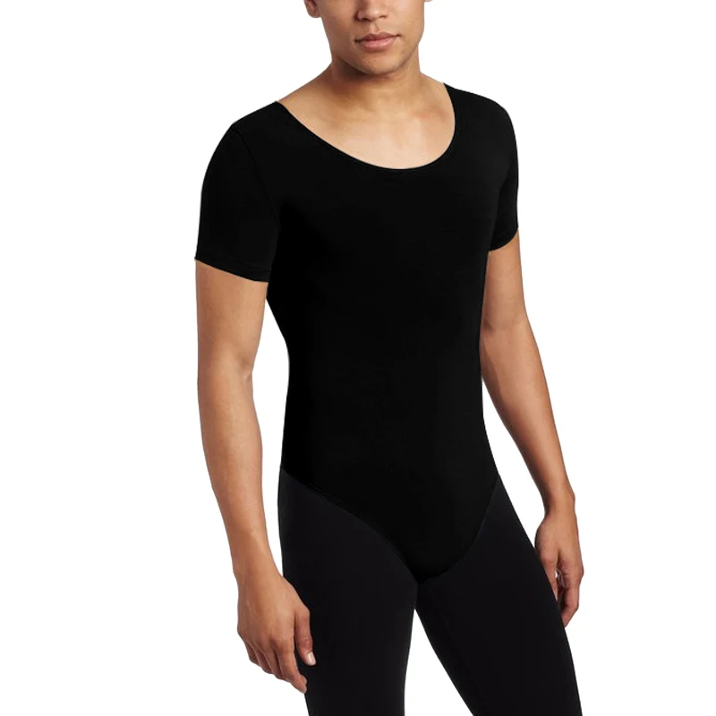 Speerise Men Spring Gymnastics Leotards Ballet Costumes Nylon Skin Tight Dancewear Bodysuit Black Suits одежда для танцев