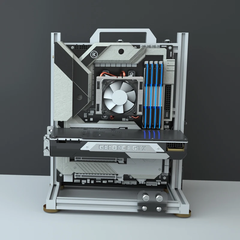 Open Frame Rack para Faça Você Mesmo Gamer Gabinete Itx Matx Atx pc Case Water Cooler Desktop Computer Gaming Chassis Personalidade Vertical - Imagem 3