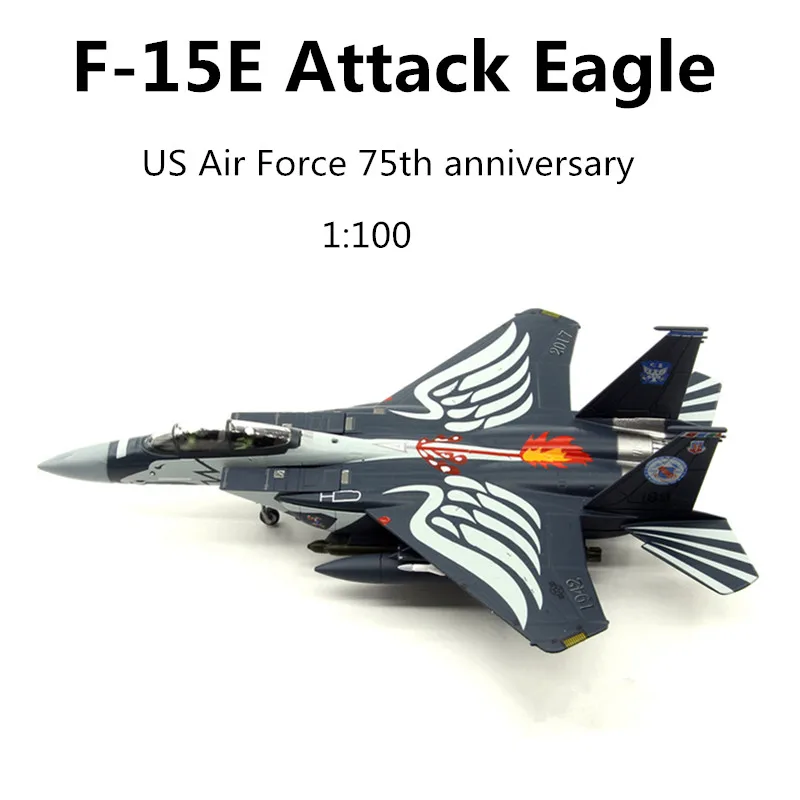 

1:100 Scale Model Diecast US National Guard Boeing F-15E Strike Eagle Fighter Aircraft Collection Display Decoration Gift Adult