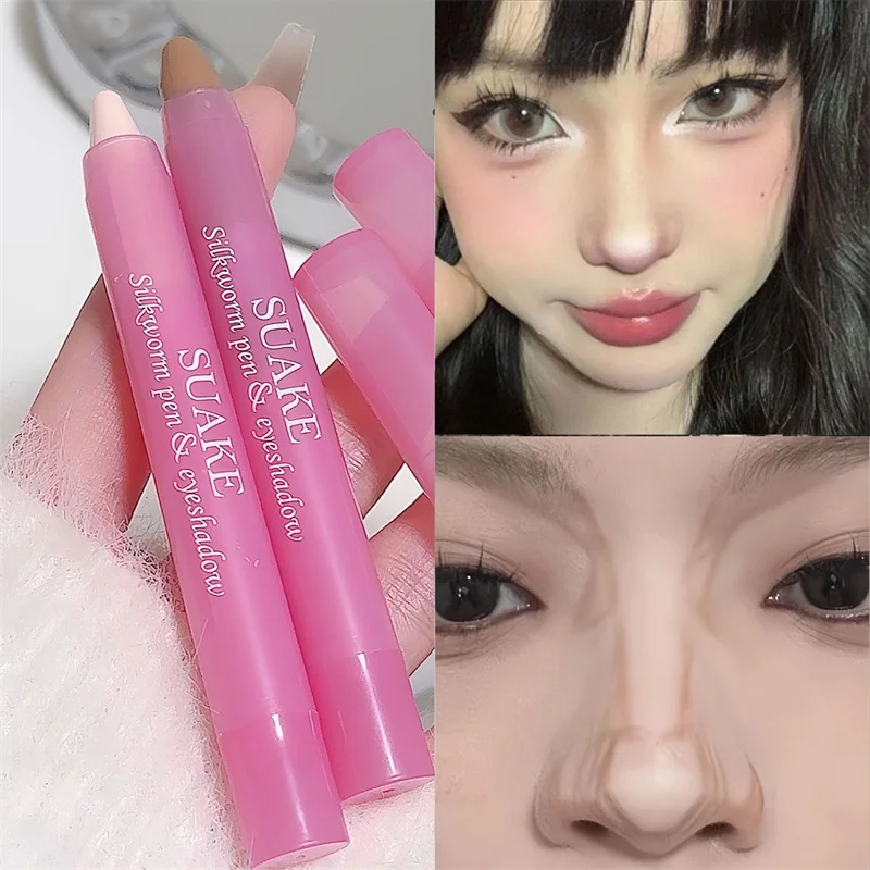 Neuer Concealer, Konturstift, Glitzer-Highlighter-Stift, Bronzer-Stift, wasserfest, aufhellend, Lidschattenstift mit Seidenraupen-Effekt_voghion.com