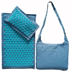 74*44cm Nature Linen Coconut Palm Massage Yoga Mat Sport Pillow Mat with Bag Lotus Spike Acupressure Cushion Accupresure Mat