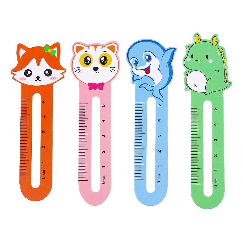 Cute Cartoon Ruler Bookmark Creative Animal Paper Bookmark Kawaii Student Kid Stationery School Supplies 50pcs paper bookmark