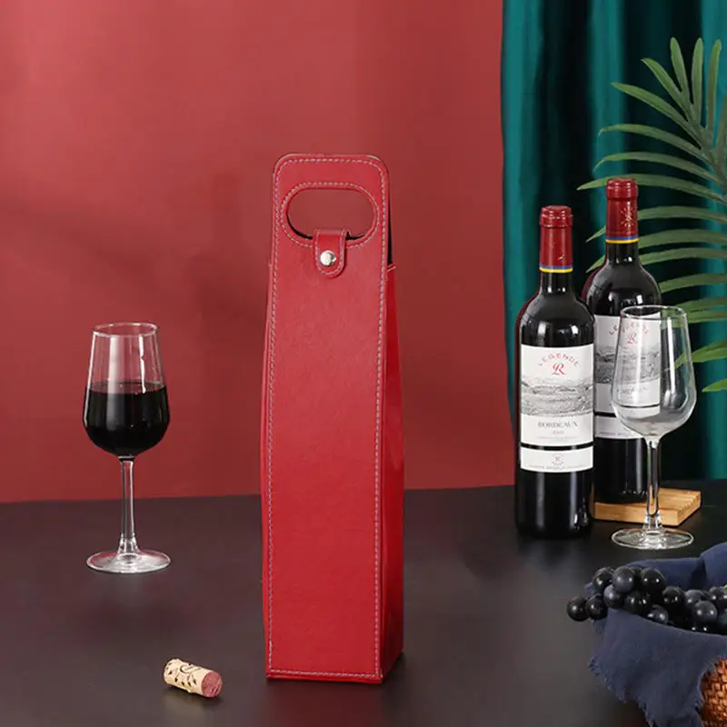 Luxury PU Leather Wine Bottle Gift Box – 2025 Hot Sale Universal Red Wine Packaging Bag... - SKU LWBB1428 - UGI Packaging