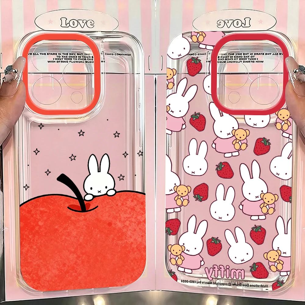 Adorable Cartoon Rabbit Clear Phone Case - New Design