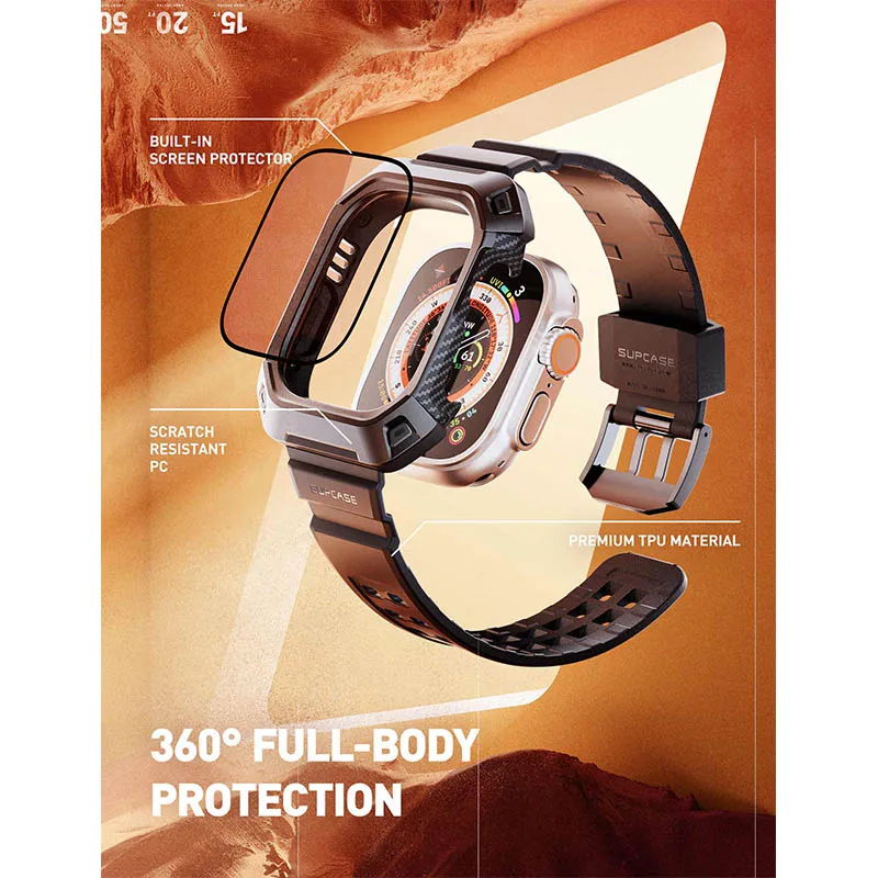 SUPCASE UB Pro Case For Apple Watch Ultra 49mm (2022 Release) Rugged Protective CaseStrap Bands [2 Pack Screen Prote