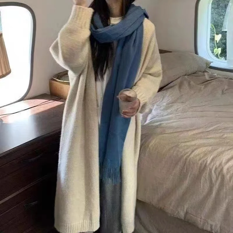 Medium To Long Style Gentle and Loose Wearing Chic Knitted Cardigan Sweater Jacket for Women In Spring and Autumn