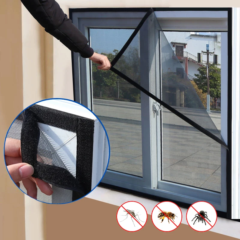 Indoor selbst klebendes Fenster gitter Mesh Anti-Moskito Home Tür Fenster  vorhang Mesh für Moskito Sommer unsichtbare Insekten netze - AliExpress