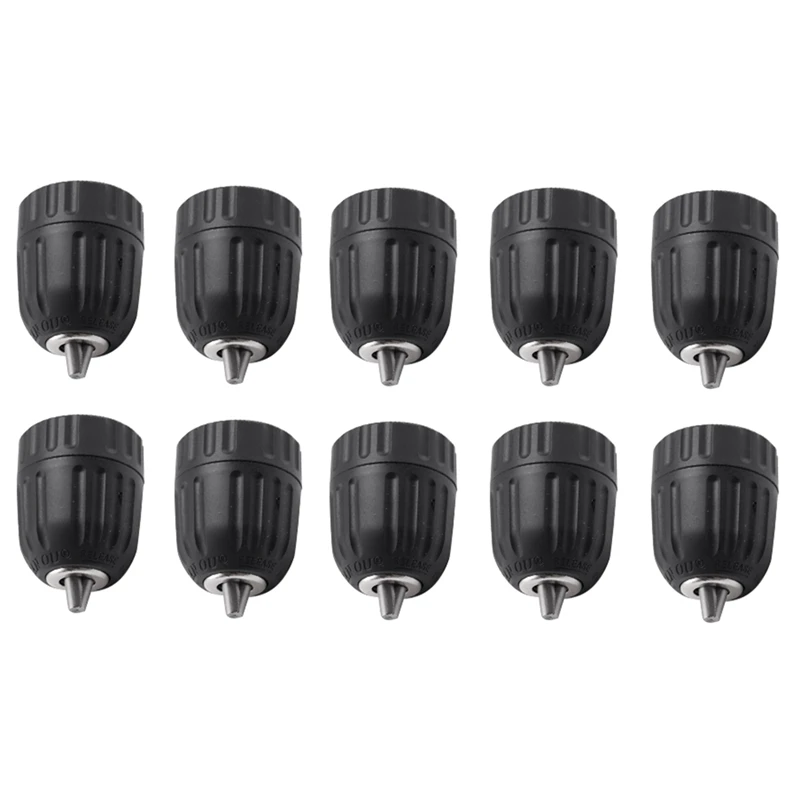 

Promotion! 10 Pcs 3/8In Keyless Drill Chuck, Air/Electric/Cordless 1/32-3/8In 24 UNF 0.8-10Mm Quick, Drill Bit Screwdriver Adapt