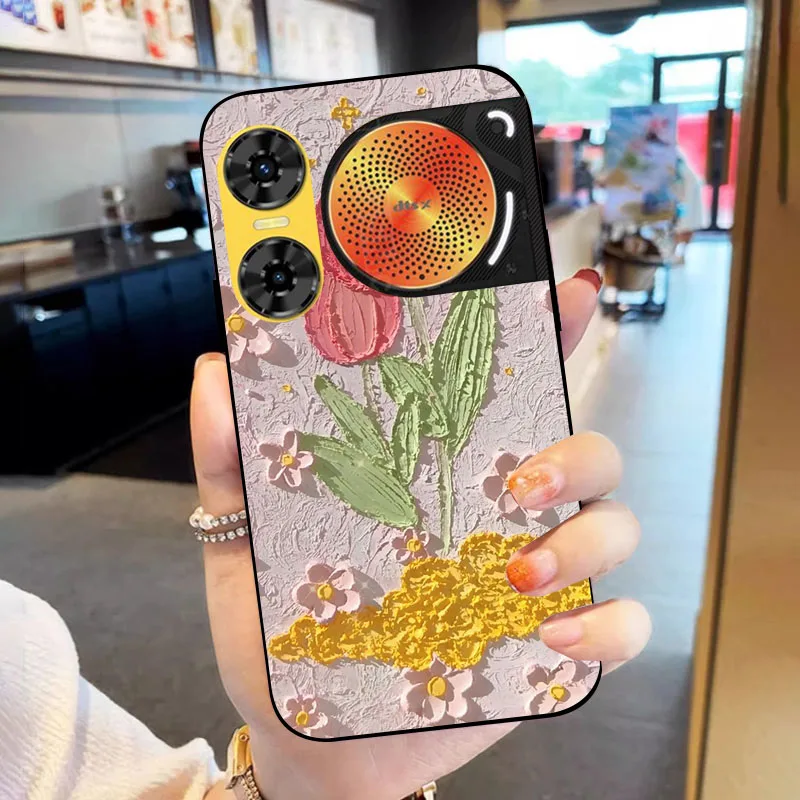 Flower Design Soft TPU Silicone Shockproof Bumper Back Cover