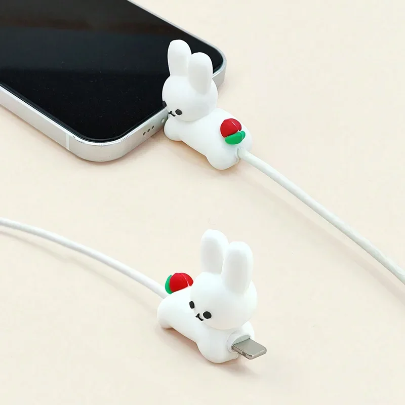 Adorable Cartoon Rabbit Cable Protector and Organizer - Anti-Breaking Kawaii Charging Cord Cover