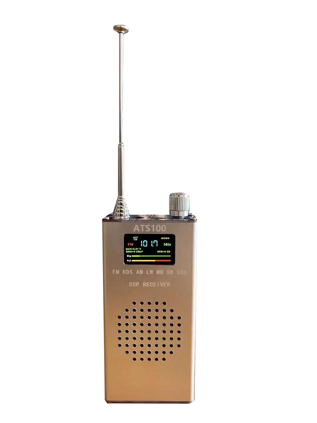 

Portable ATS100 SI4732 150K-108MHz Radio Receiver FM RDS AM LW MW SW SSB + LCD + Whip Antenna + Battery + Speaker