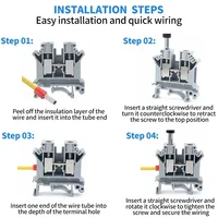UK1.5N/2.5B/3N/5N/6N/10N/16N/25N/35N/50N Terminal Block สกรู Clamp Connector DIN Rail Universal สายไฟทองเหลืองแรงดันไฟฟ้า Terminal 6