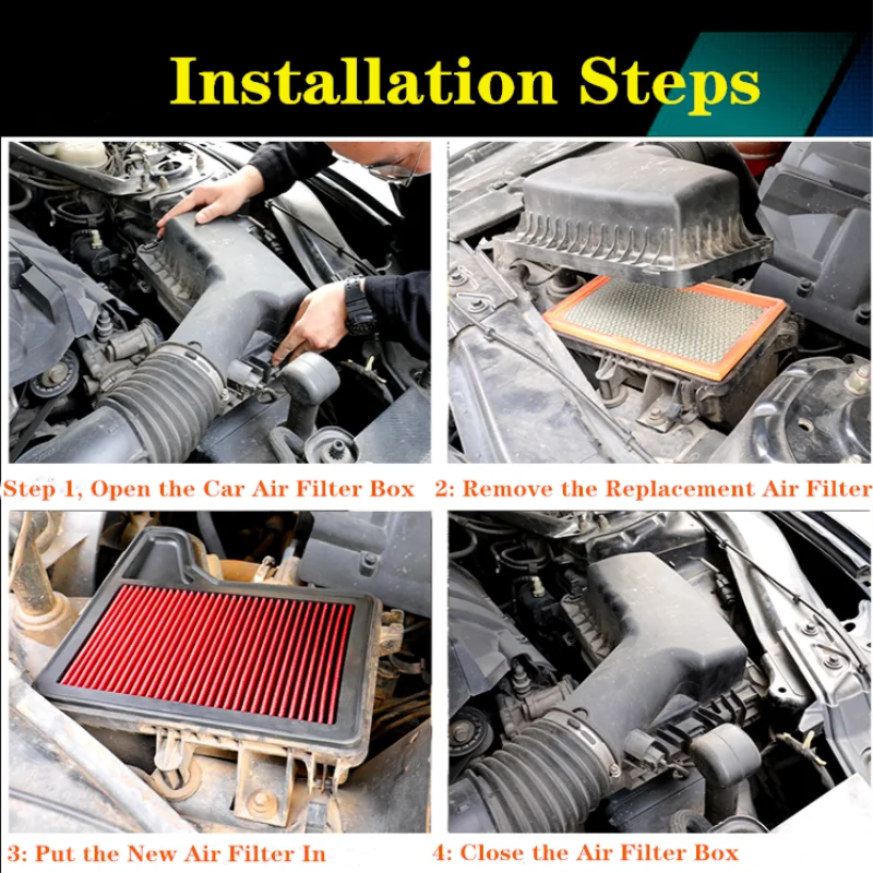 car High Flow Air Filter For BMW F20 114/116/118/125 F21 F30 F31 F32 F33 F35 F36 13718507320 Can Be Cleaned Replacement