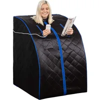 Compact and Portable Infrared Steam Sauna, Suitable for Relaxing and Rejuvenating At Home, Foldable Chair, Foot Mat Heating Pad 1