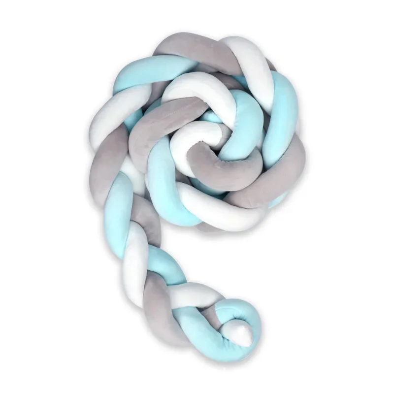 1M/1.5M/2M/3M Baby Bed Bumper Braid Knot Long Handmade Knotted Weaving Plush Baby Crib Protector Infant Knot Pillow Room Decor