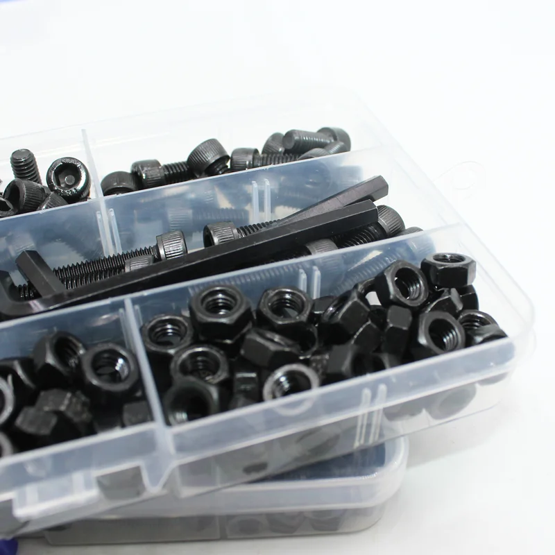 Hex Socket Cap Head Screw Nut Assortment Kit M2 M3 M4 M5 M6 12.9 Grade Carbon Steel Hexagon Socket Allen Head Bolt Nut Hex Key screw bolt nut set,hex nuts assortment kit,screw washer nut kit,hexagon socket head cap screw