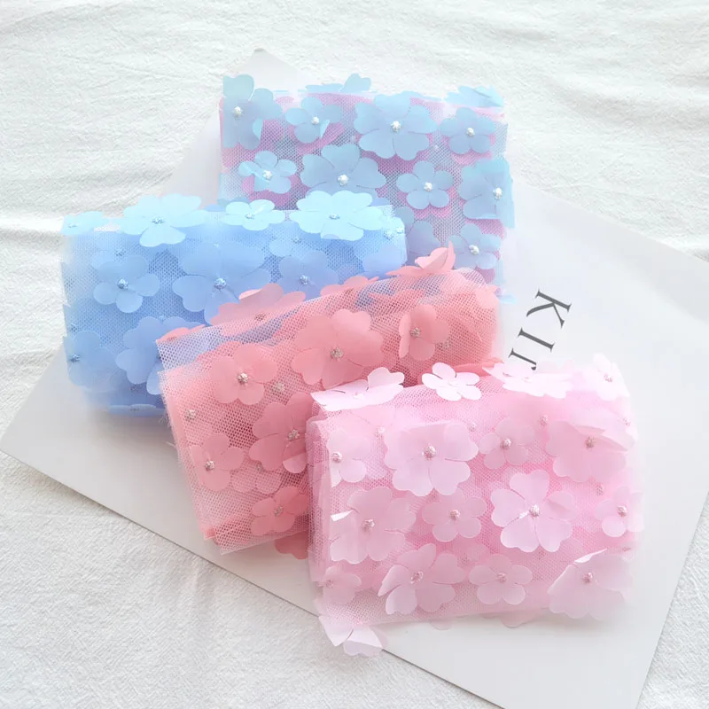 

10Yard/roll 12CM Wide Flower Embroidered Tulle Lace for Fringes Trimmings Butterfly Bow Ribbon Fabric Sewing Accessories African