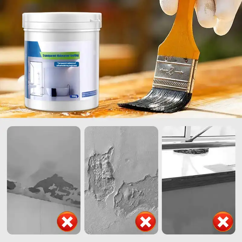 Waterproof Invisible Paste Sealant Mighty Polyurethane Glue With Brush  Adhesive Repair Tool Leak-Proof Coating For Home Bathroom - AliExpress