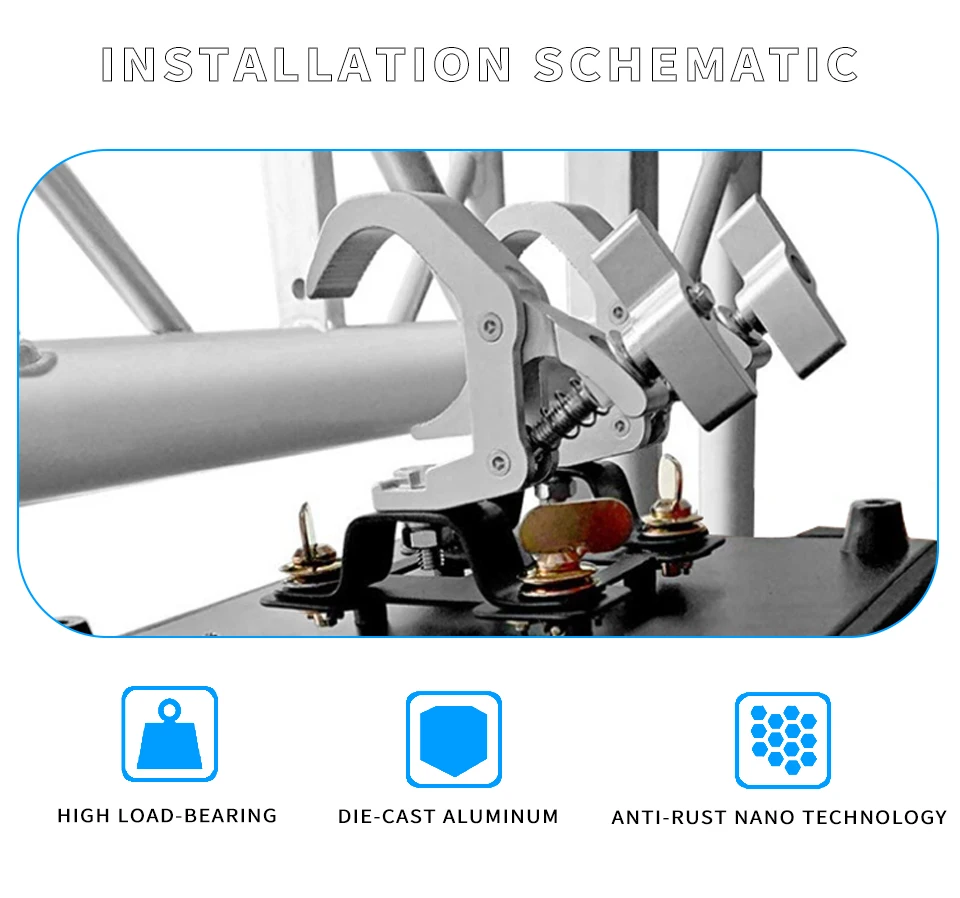Držiak svorky z hliníkovej zliatiny pripevnený na truss