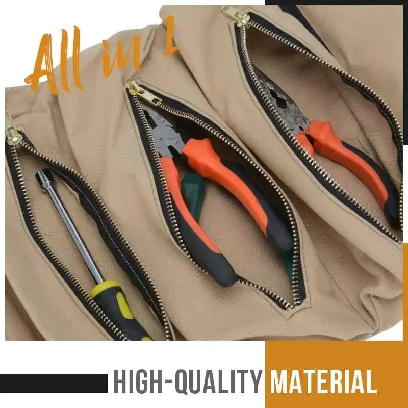 Working Tool Bag Roll Tool Roll Multi-Purpose Up Bag Wrench Pouch Hanging Zipper Carrier Tote Outdoor Kit