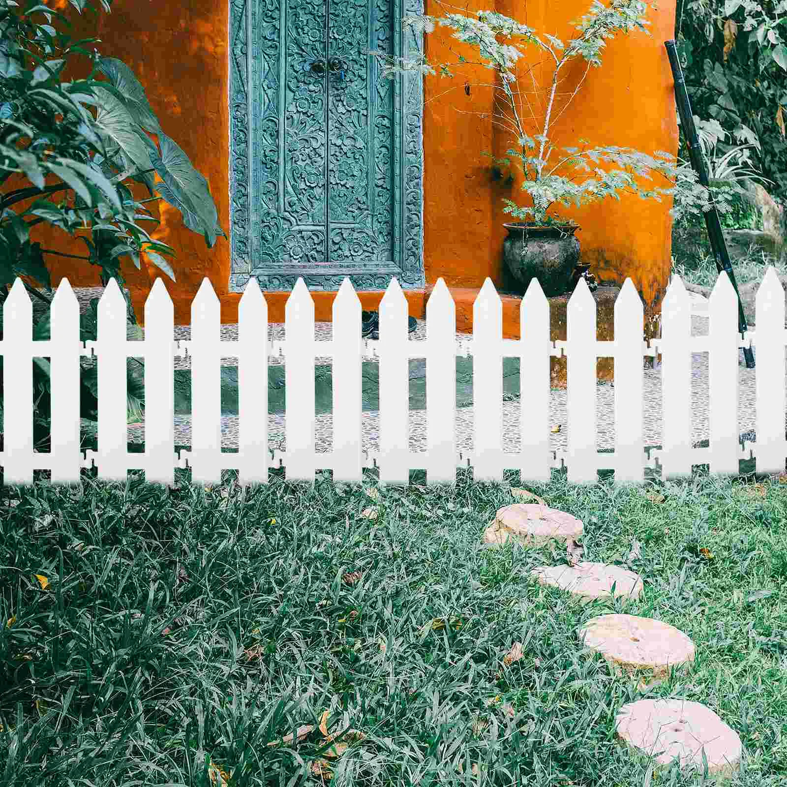 White Plastic Garden Fence Decorative Yard Trellis