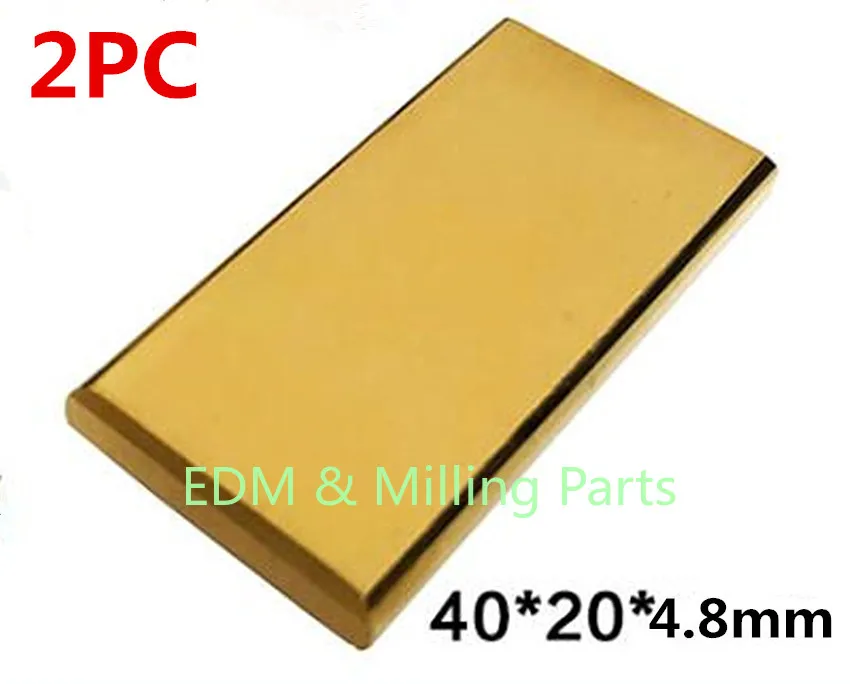 

2PC Wire EDM S010 3085936/4592 Titanium Plating Power Contact 4.8*40*20mm For Spark AQ/AEPOC/AP200/AP550/PGW200/EXC100/BF/JC