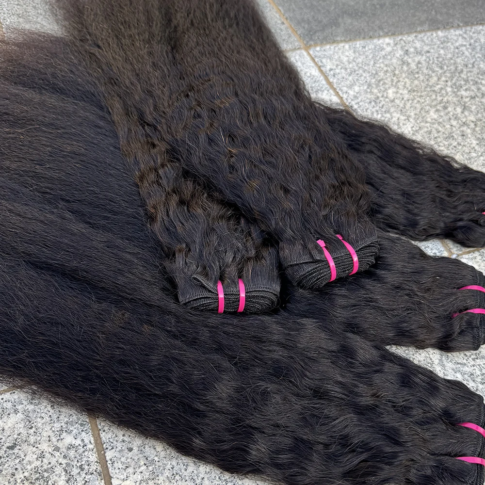 8-30 Inch Yaki Straight 100% Human Hair Bundles Kinky Straight Hair Bundles Weave Human Hair Extension 100g/Bundle