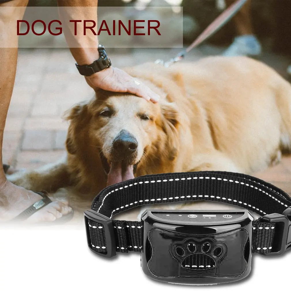 Pet Dog Anti Barking Device USB Electric Ultrasonic Dogs Training Collar Dog Stop Barking Vibration Anti Bark Collar