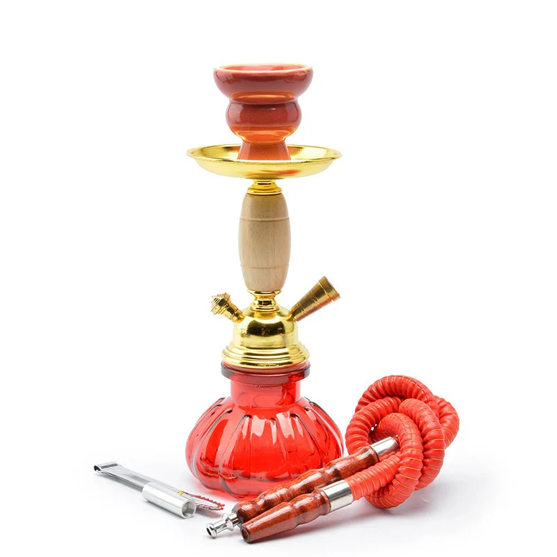 Black Blue Green Red White Yellow,10.6in27cm Small,Single Hose 1,Bar Shisha Full Set Smoking Pipe Hookah Set,Glass Vase
