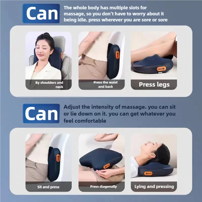 Lenovo Electric Massage Pillow Car And Home Massager Multifunctional Heating Waist Neck Leg Cervical Shiatsu Kneading Relaxation