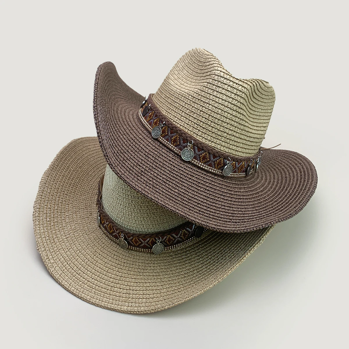 Bohemian Style Gradient Tassels Cowboy Hats New Women Retro