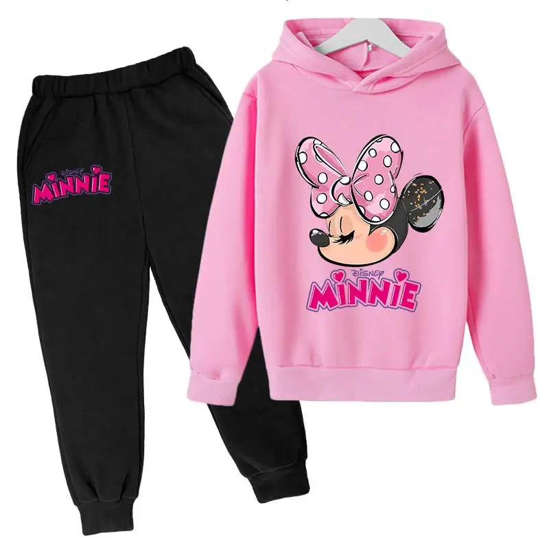 thumbnail image 1 of Conjunto de ropa de Minnie Mouse para niñas pequeñas con traje de otoño e invierno Conjunto de sudaderas con capucha de Mickey Mouse para niños pequeños Ropa para niños pequeños, 1 of 5