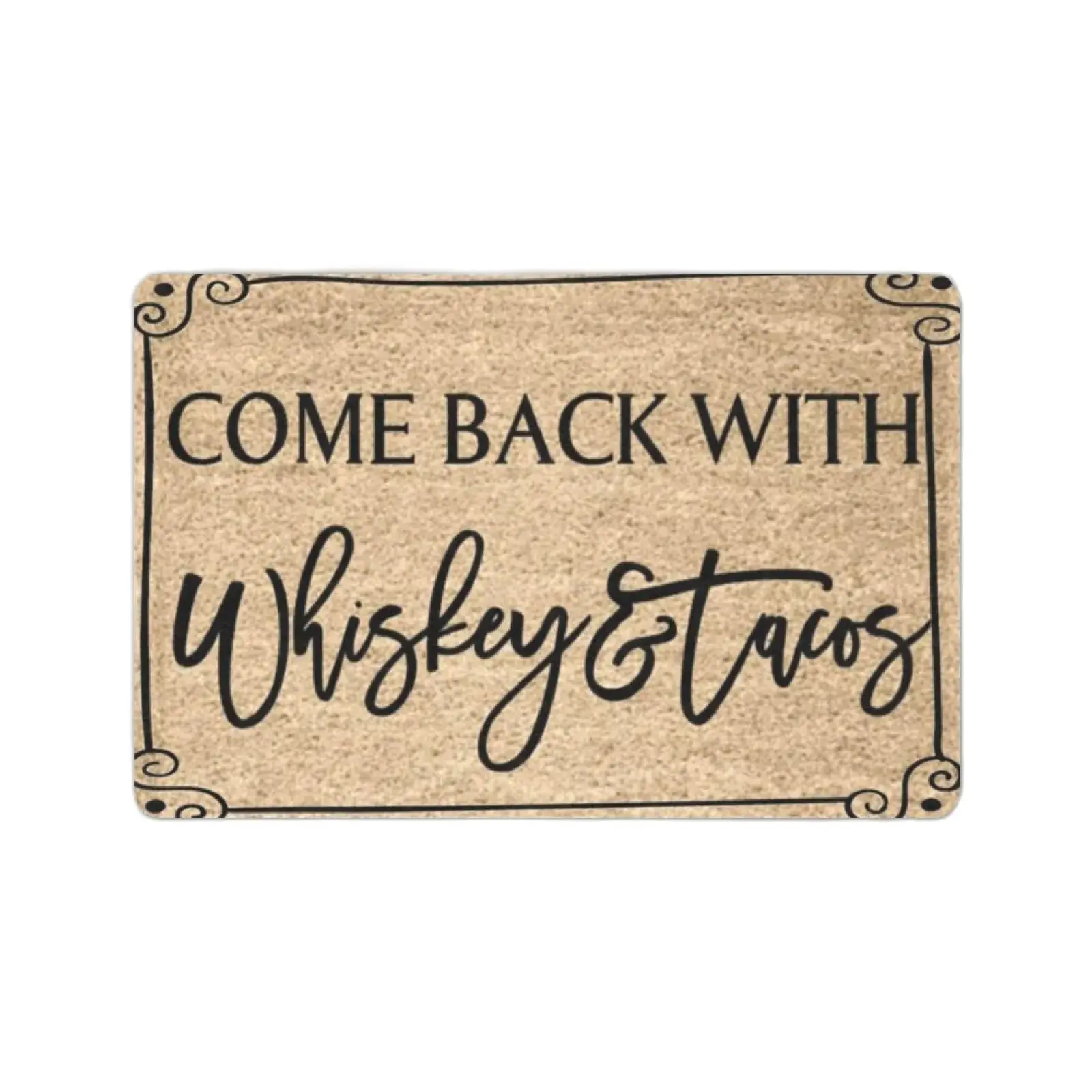 

COME BACK WITH Whiskey Doormat Indoor Rug Funny Door Mat Entrance Welcome Outdoor Porch Farmhouse Spring Fall Rubber 30 x 18