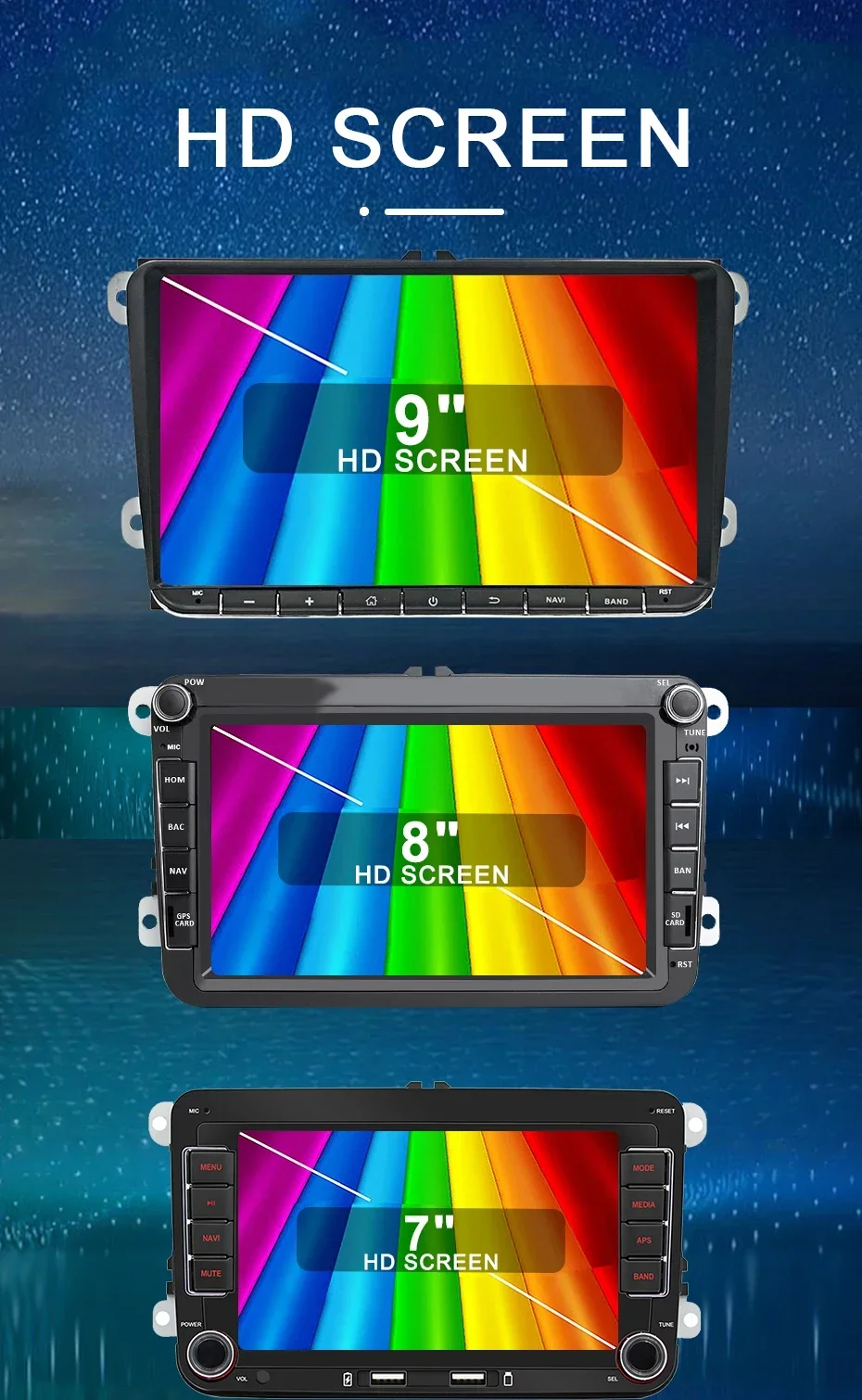 Android 14 Wireless Carplay Auto Auto Multimedia-Player Bildschirm GPS Autoradio für VW Passat Golf Polo Jetta Skoda 2 Din Autoradio – Detail 7