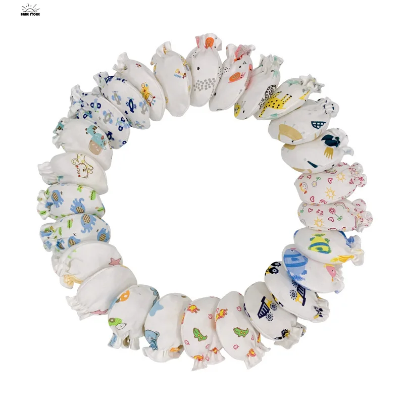 Baby Mittens Anti Scratching Gloves 1/5Pairs Newborn Baby Gloves Cotton 0-3 Months Infant Anti-Grab Face Anti-Eat Hand Glove Cute Printed Glove
