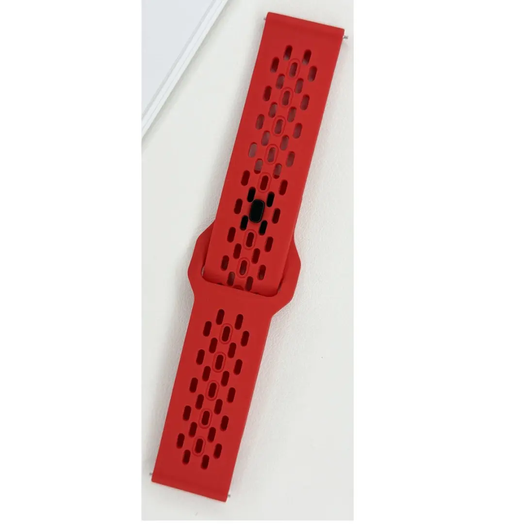 Breathable Silicone Watch Wristband with 20-22mm Adjustable Strap