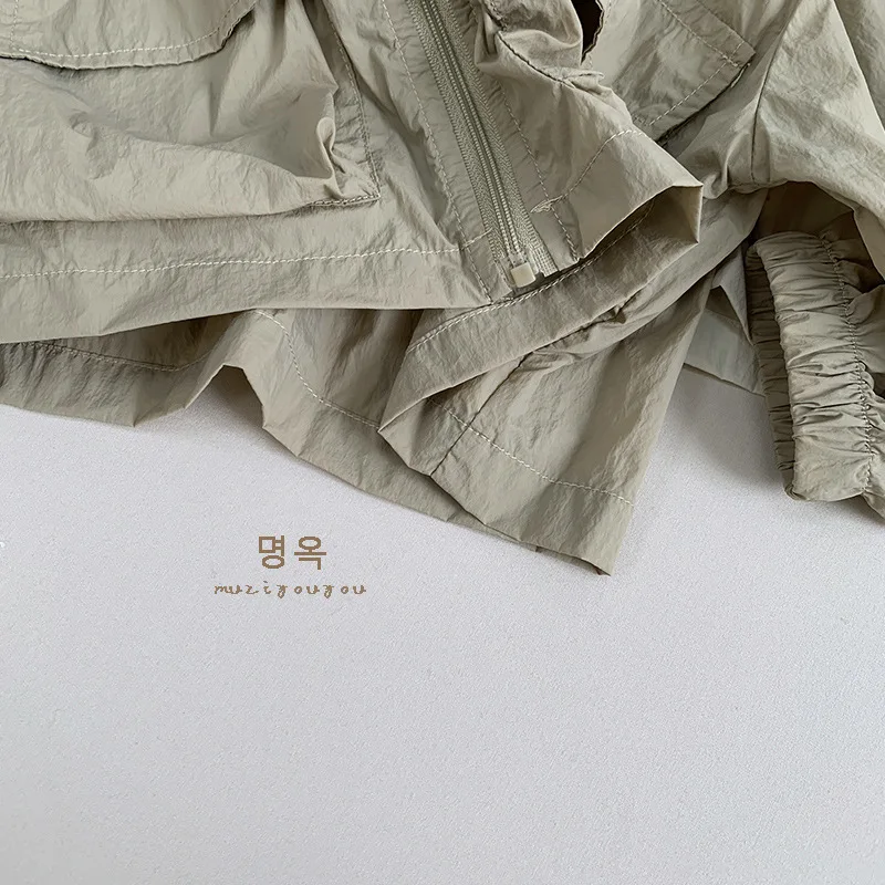 경량 아동용 자외선 차단 의류 여름 신상 유니섹스 에어컨 오픈 가디건 베이비 한국어 버전 세련된 아웃도어 의류