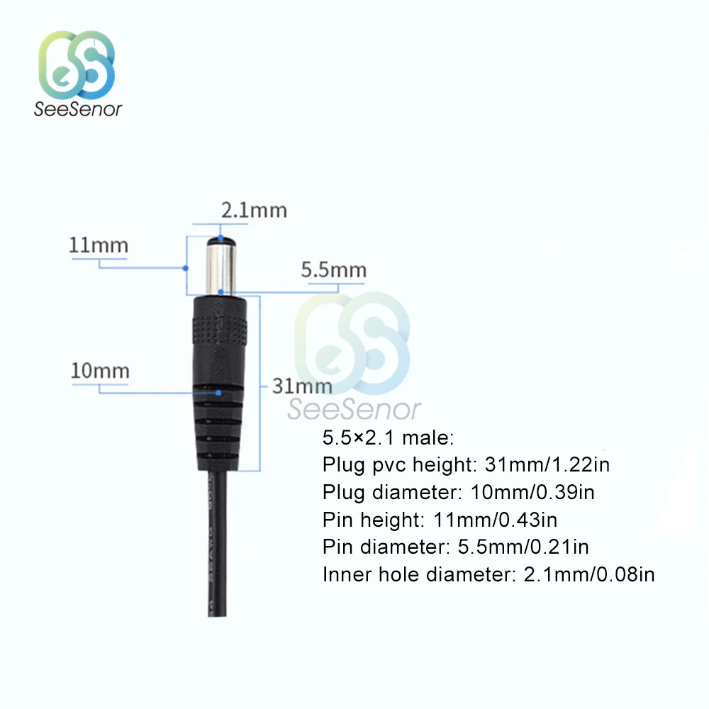 Cable De Alimentación USB A CC 5 V, Cable USB Macho A Hembra De 5,5 X 2,1 Mm, Conector De Fuente De Alimentación DC5V