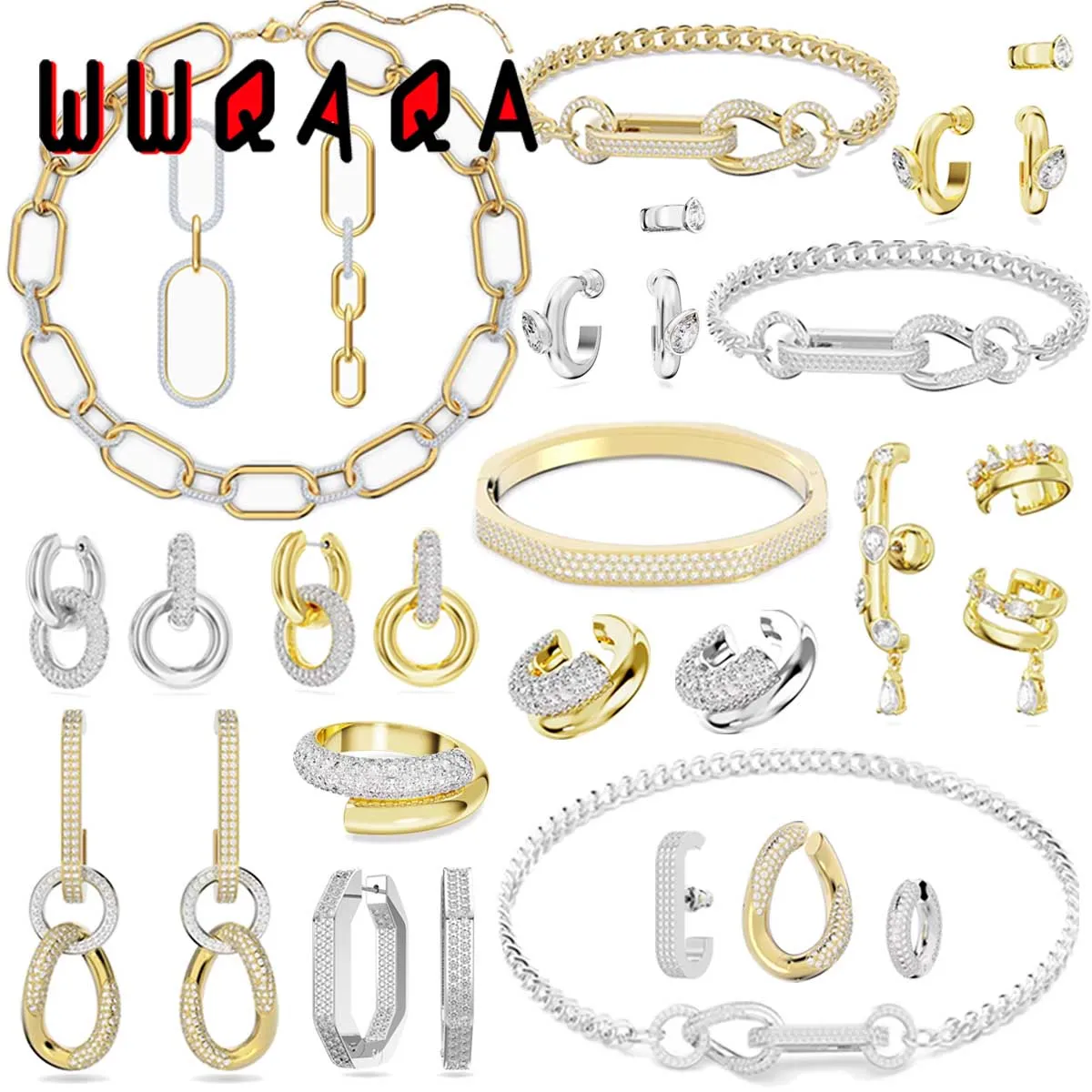

2024 New Trend Dextera Fine Jewelry Set Charm Luxurious Gold Silver Austrian Crystal Necklace Bracelet Earring Gift For Women